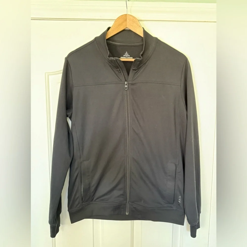 prAna Breathe Full Zip Jacket Black Size Small Recycled Polyester Stretch
